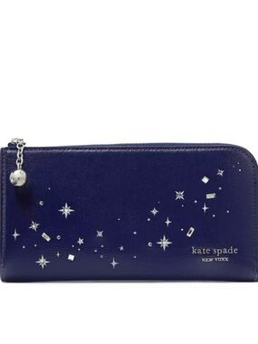 Kate Spade New York Devin Embellished Shiny Saffiano Leather Wallet. NWT’s!